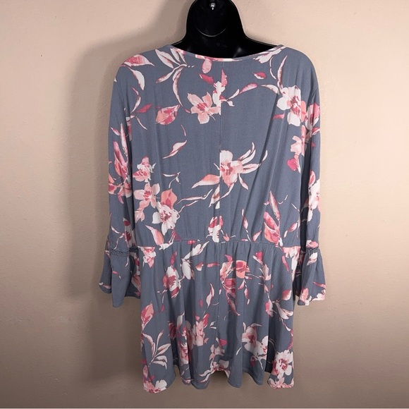 Lane Bryant Floral Blouse - Gray and Pink - Picture 6 of 14
